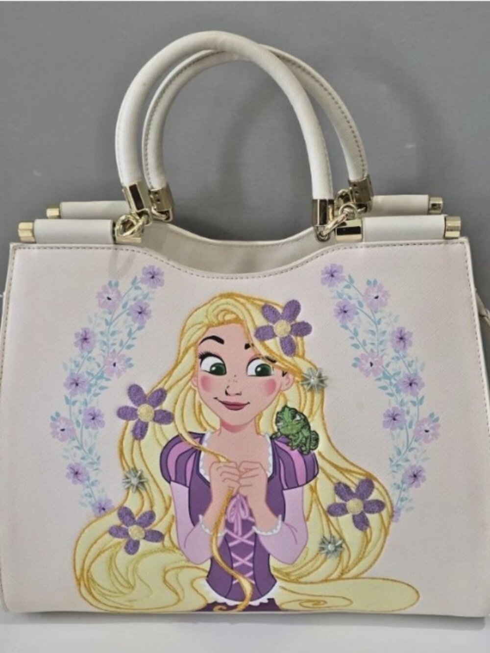 Loungefly Disney Tangled Rapunzel Floral Embroidered Handbag  Purse